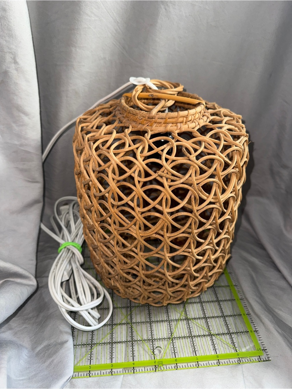 IKEA Woven Rattan Lantern - Natural Tan